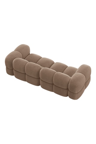 Canapé droit Loretto - Marron - 4 places - En tissu toucher velours