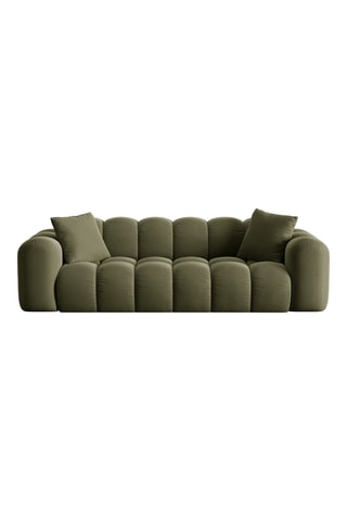 Canapé droit Treno - Vert - 4 places - En tissu toucher velours
