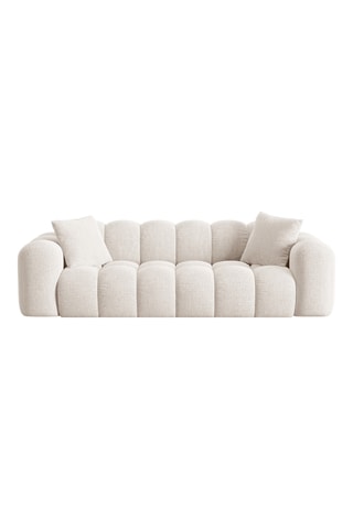 Canapé droit Treno - Beige - 4 places - En tissu chenille