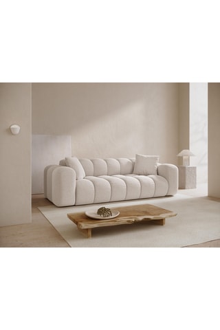 Canapé droit Treno - Beige - 4 places - En tissu chenille