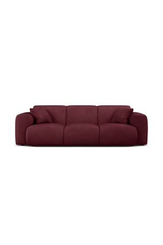 Canapé droit Lola - Bordeaux - 3 places - En tissu chenille