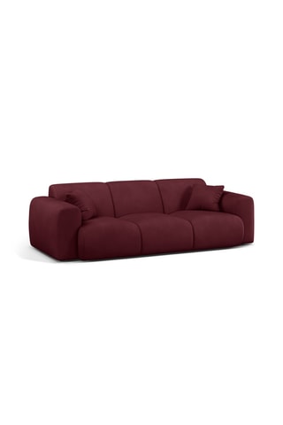 Canapé droit Lola - Bordeaux - 3 places - En tissu chenille