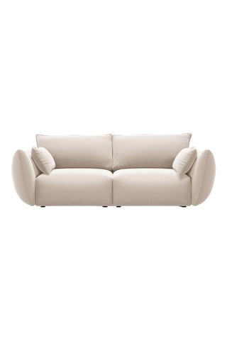 Canapé droit Matera - Beige - 2 places - En tissu toucher velours