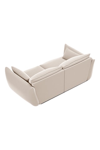 Canapé droit Matera - Beige - 2 places - En tissu toucher velours