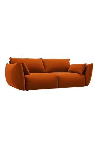 Canapé droit Matera - Terracotta - 2 places - En tissu toucher velours