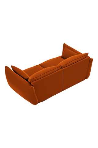 Canapé droit Matera - Terracotta - 2 places - En tissu toucher velours