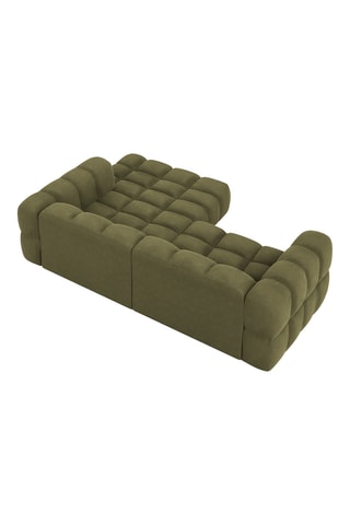 Canapé d'angle droit Sky - Vert - 3 places - En tissu toucher velours