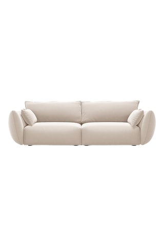 Canapé droit Matera - Beige - 3 places - En tissu toucher velours