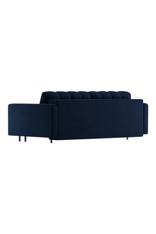 Canapé droit convertible Bali - Bleu marine - 3 places - En tissu toucher velours