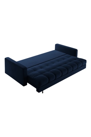 Canapé droit convertible Bali - Bleu marine - 3 places - En tissu toucher velours