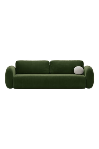Canapé droit convertible Tonale - Vert - 3 places - En tissu toucher velours