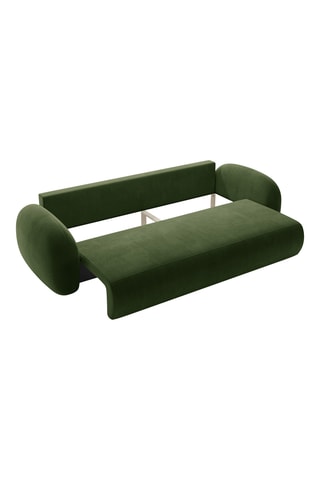 Canapé droit convertible Tonale - Vert - 3 places - En tissu toucher velours