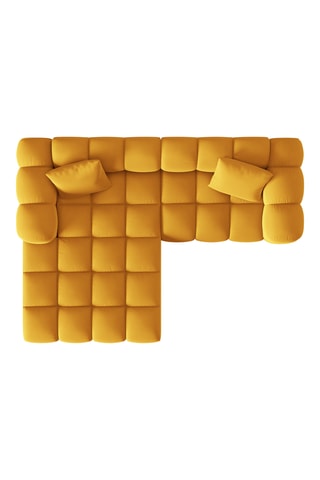 Canapé d'angle gauche Halley - Moutarde - 3 places - En tissu toucher velours