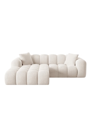 Canapé d'angle gauche Treno - Beige - 3 places - En tissu chenille