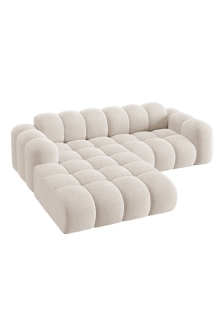 Canapé d'angle gauche Treno - Beige - 3 places - En tissu chenille