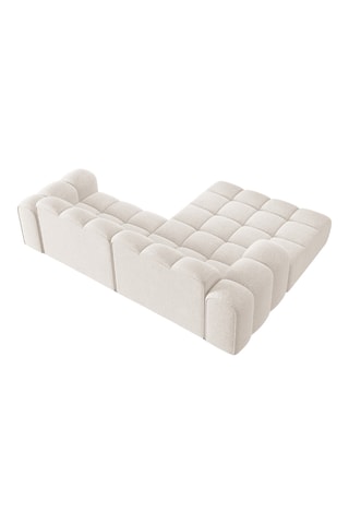 Canapé d'angle gauche Treno - Beige - 3 places - En tissu chenille