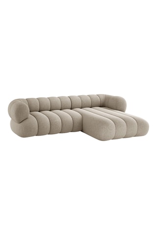 Canapé d'angle droit Koge - Beige - 5 places - En tissu chenille