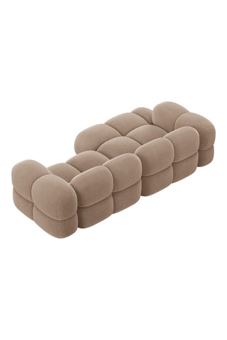 Canapé d'angle gauche Loretto - Marron - 3 places - En tissu toucher velours