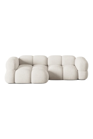Canapé d'angle gauche Loretto - Beige - 3 places - En tissu structuré
