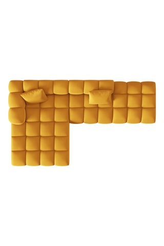 Canapé d'angle gauche Halley - Moutarde - 5 places - En tissu toucher velours