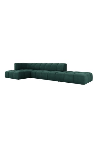 Canapé d'angle gauche Francesca - Vert foncé - 5 places - En tissu chenille