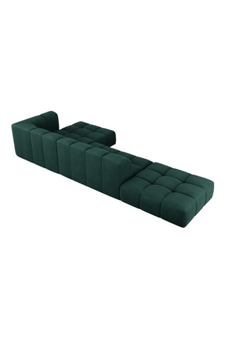 Canapé d'angle droit Francesca - Vert foncé - 5 places - En tissu chenille