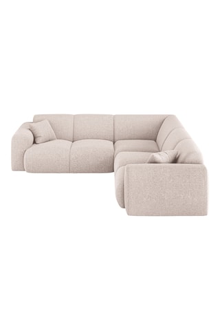 Canapé d'angle Nolio - Beige - 5 places - En tissu chenille