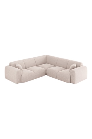 Canapé d'angle Nolio - Beige - 5 places - En tissu chenille