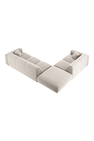 Canapé d'angle gauche Nolio - Beige - 4 places - En tissu toucher velours