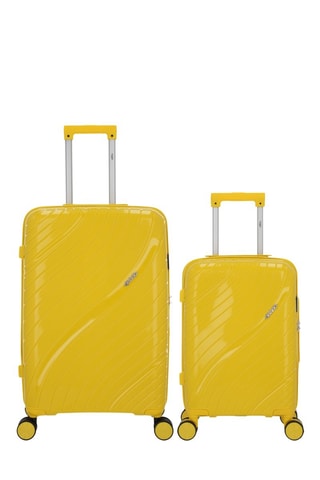 Valise cabine et valise semaine Lyra (XS/M)  -  51/65 cm - Jaune et argenté