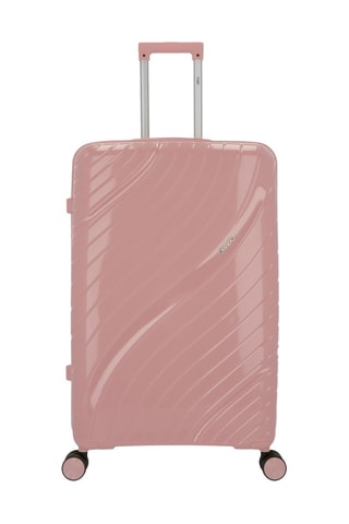 Valise cabine low-cost et valise grand volume Lyra (XS/L)  -  51/75 cm - Rose et argenté