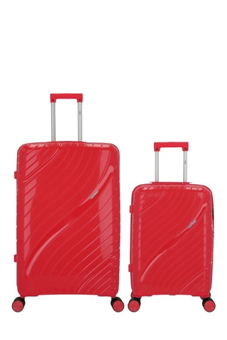 Valise cabine et valise grand volume Lyra (S/L)  -  55/75 cm - Rouge et argenté