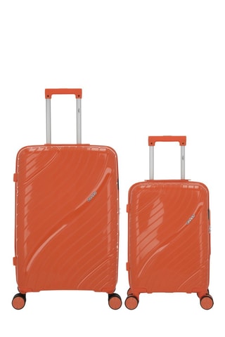 Valise cabine et valise semaine Lyra (XS/M)  -  51/65 cm - Orange et argenté