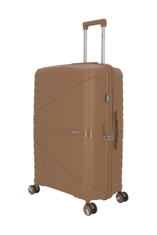 Set van 2 Trolleys en Beautycase Vela (M/L/W) -  65 / 75 / 35 cm - Taupe