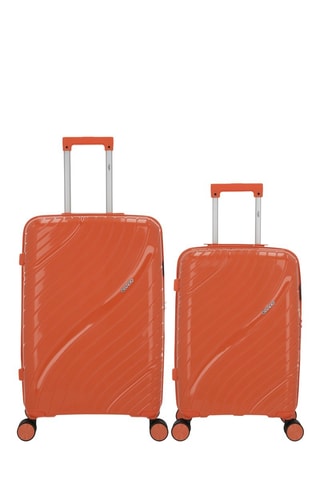 Valise cabine et valise semaine Lyra (S/M)  -  55/65 cm - Orange et argenté