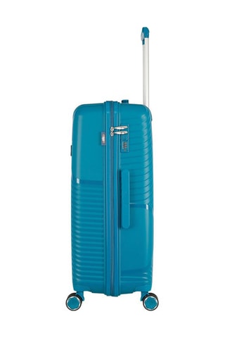 Valise semaine et valise grand volume Cassiopee (M/L)  -  63/73 cm - Argenté et bleu