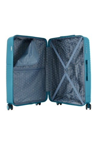 Valise semaine et valise grand volume Cassiopee (M/L)  -  63/73 cm - Argenté et bleu