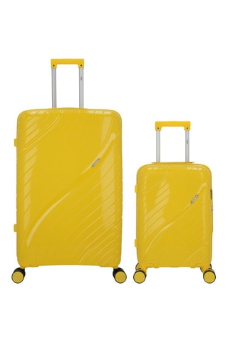 Valise cabine low cost et valise grand volume Lyra (XS/L)  -  51/75 cm - Jaune et argenté