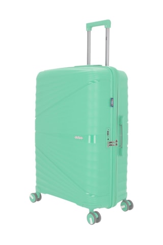 Set van 3 Trolleys en Beautycase Vela-C (S/M/L/W) -  55/65/75/35 cm - Lichtgroen