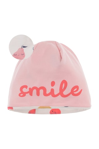 Bonnet réversible - Rose poudré