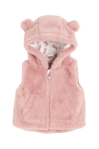 Gilet sans manches à capuche - Rose