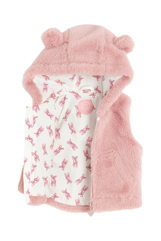 Gilet sans manches à capuche - Rose