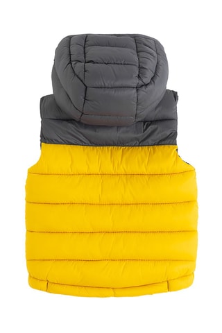 Doudoune sans manches à capuche et veste - Jaune et gris