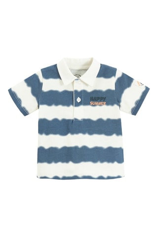 Polo tie and dye - Blanc et bleu marine