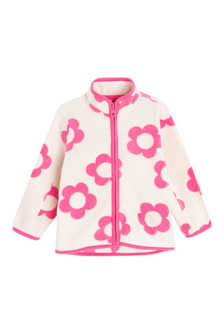 Doudoune sans manches à capuche et veste - Fuchsia et blanc