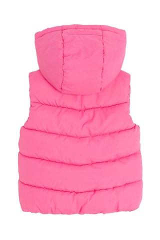 Doudoune sans manches à capuche et veste - Fuchsia et blanc