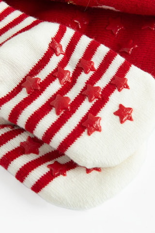 3 paires de chaussettes antidérapantes - Rouge