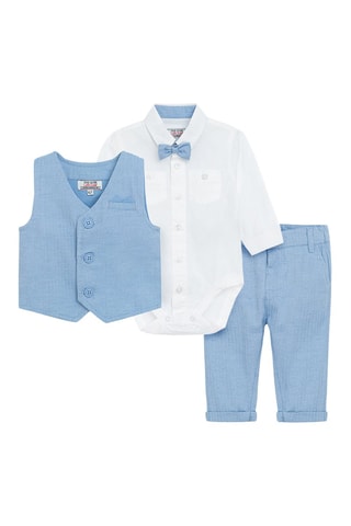 Ensemble 3 pièces - Blanc et bleu clair
