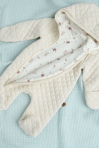 Grenouillère à capuche - Beige chiné