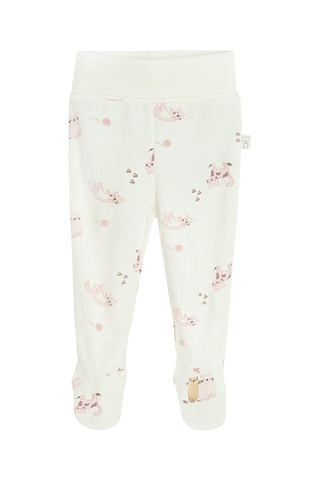 2 pantalons en coton biologique - Vert d’eau et rose